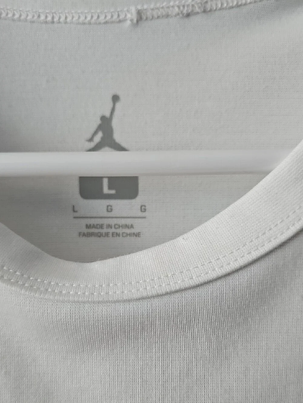 Jordan White Long-Sleeve Crew Neck Performance Shirt